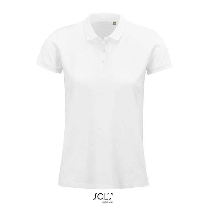 Polo femme coton bio publicitaire 170g - PLANET Blanc 1